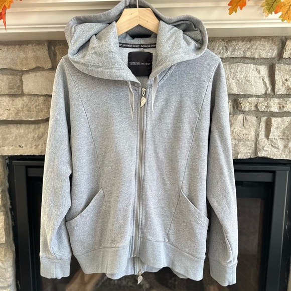 Victoria Secret SUPERMODEL ESSENTIALS ZIP UP HOODIE JACKET GRAY MEDIUM 🪽🪽 - Picture 6 of 13